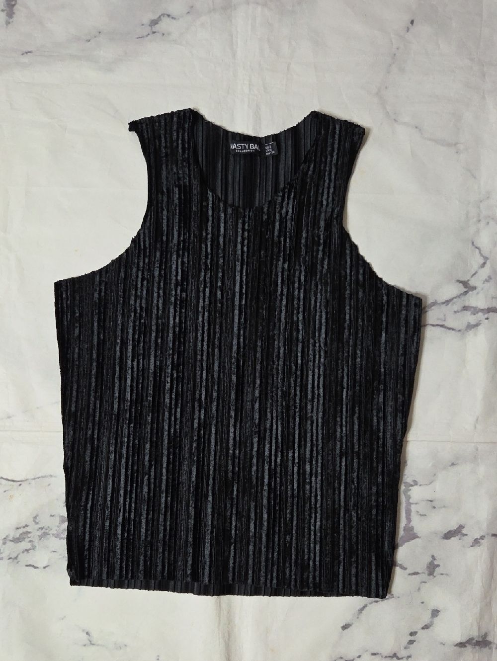 Nasty Gal Velvet Pleated Tank Top